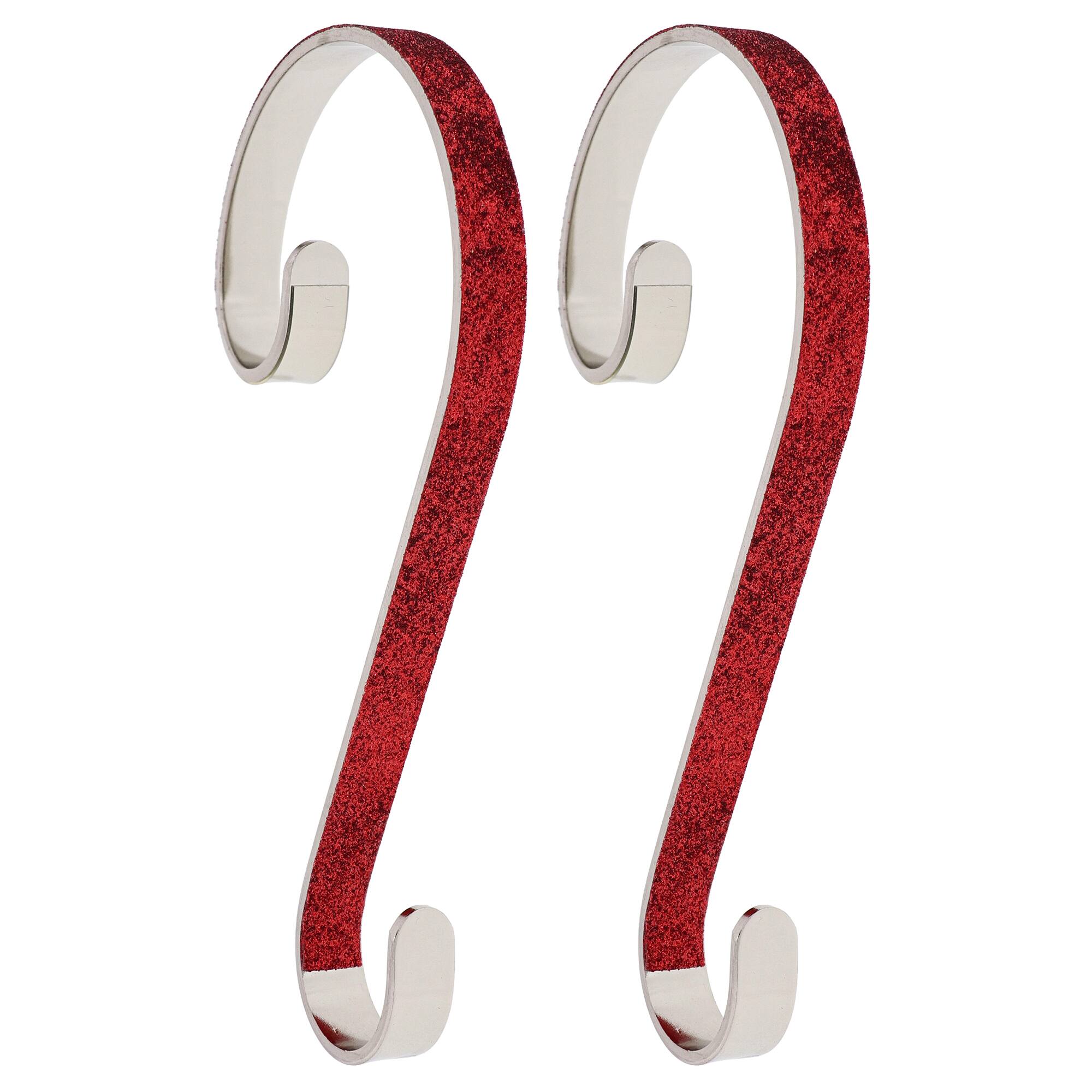 Haute Decor Stocking Scroll® Red Glitter Stocking Holders